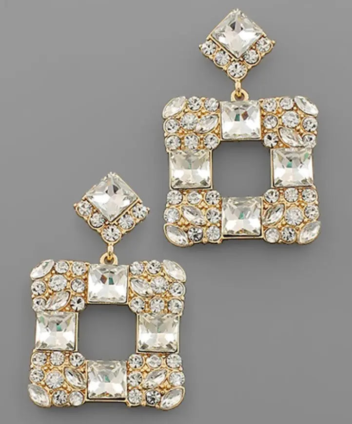 Daphne Square Crystal Earring Product vendor