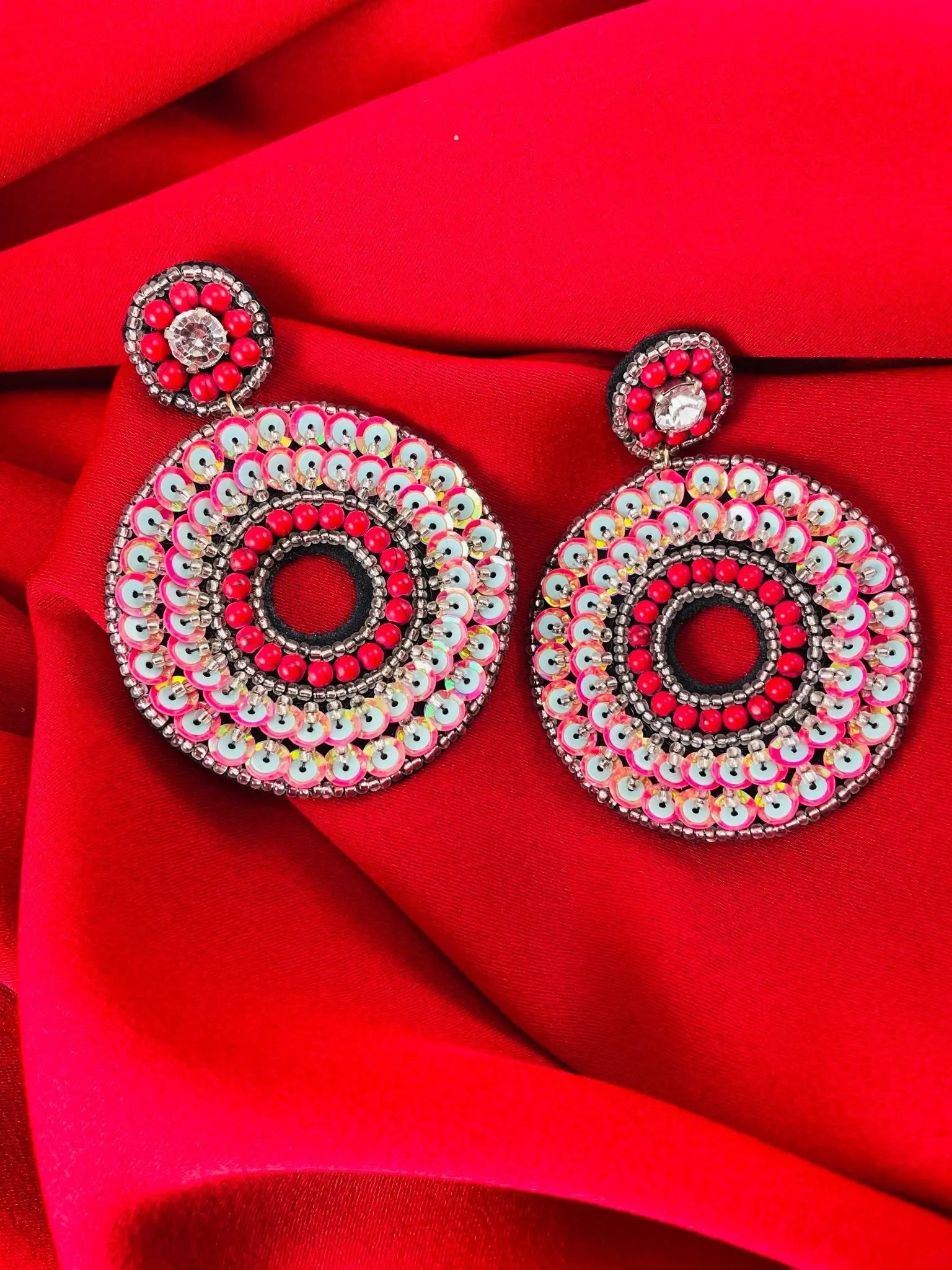 Evie Red Sequin Hoop Product vendor