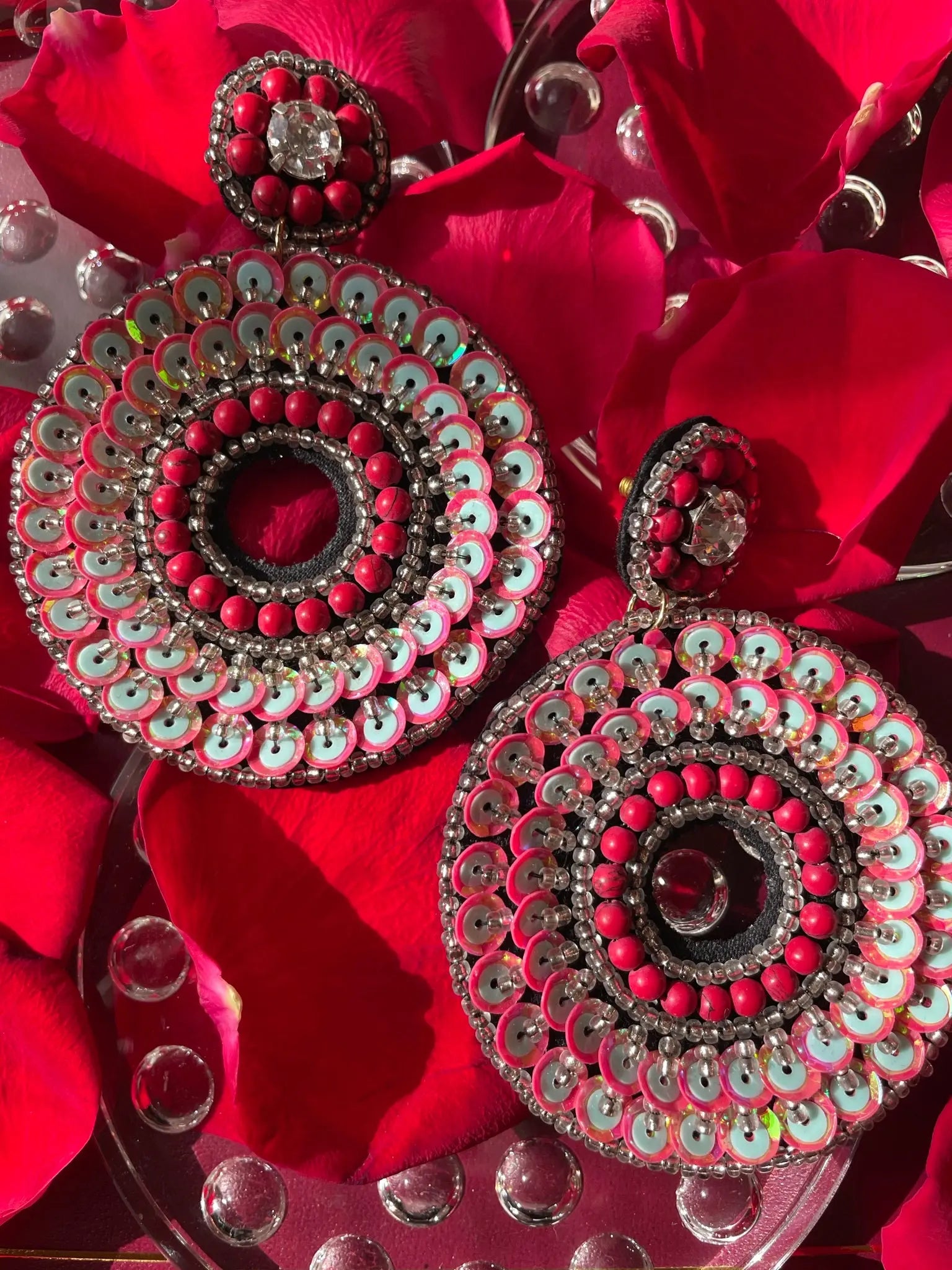 Evie Red Sequin Hoop Product vendor