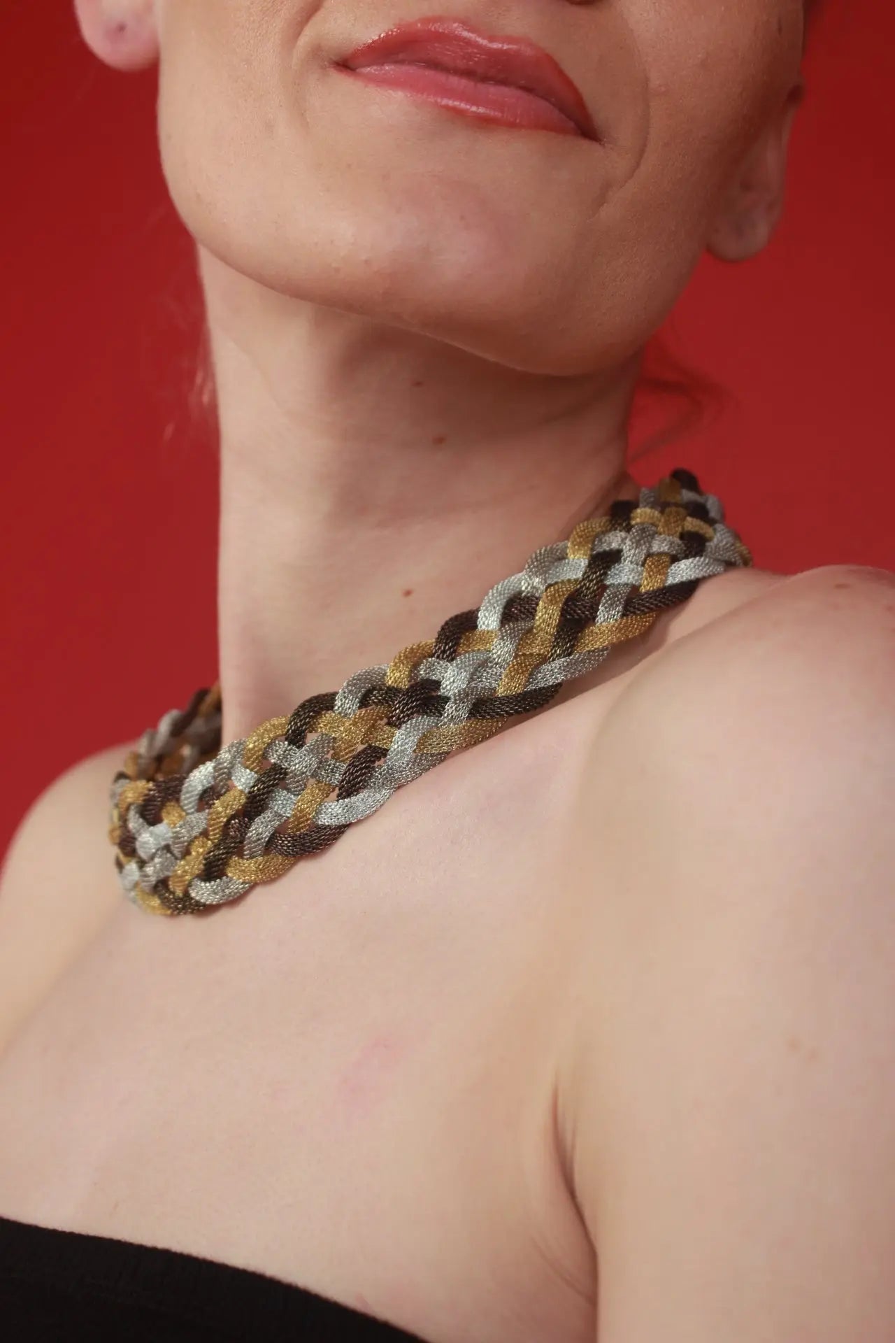 Gina Woven Necklace - Maison Georgette statement necklace jewelry
