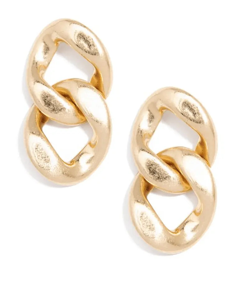 Ken Metal Link Earring showcasing a stylish metal link design perfect for luxury luxury women's earrings.