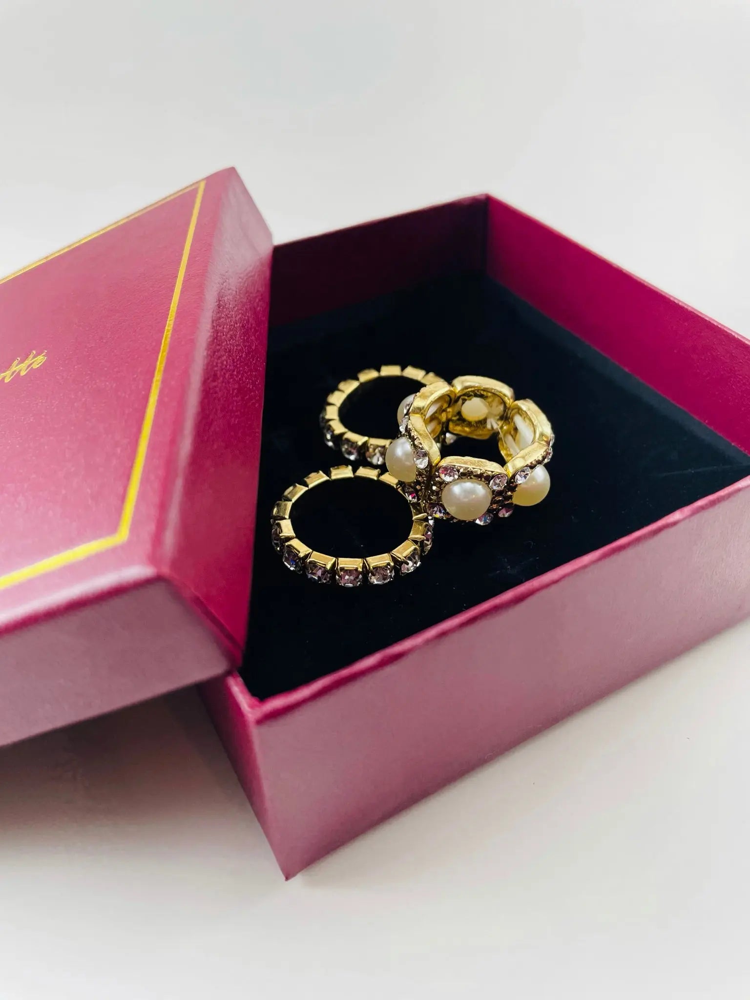 Ball Crystal Ring Trio Product vendor