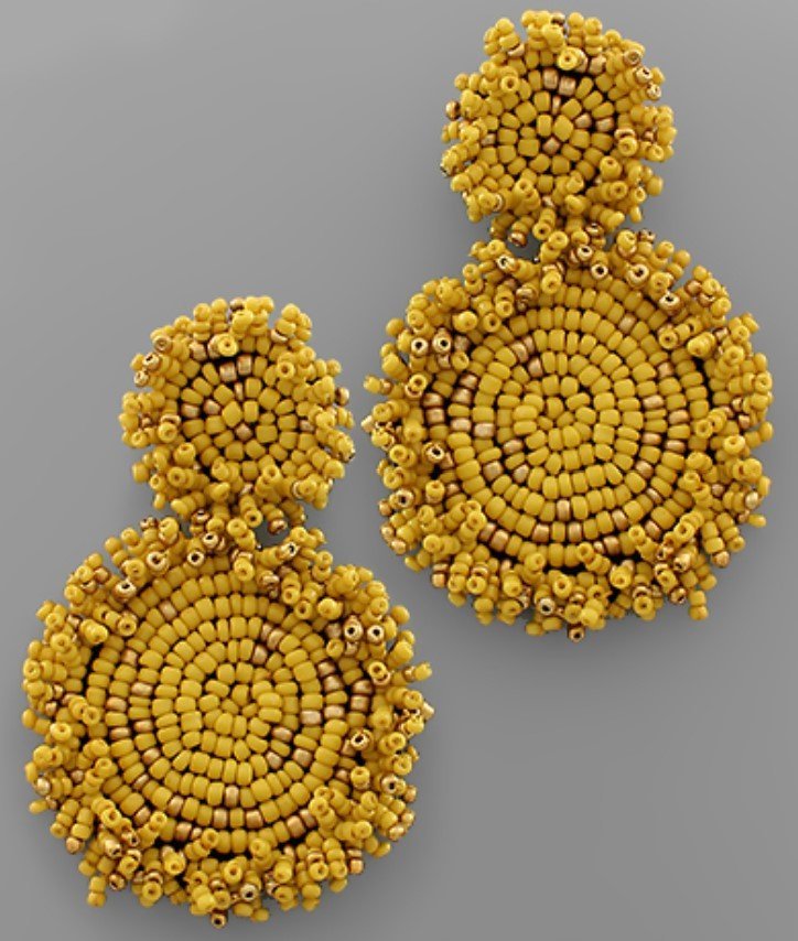 Lydia Beaded Disc Earring