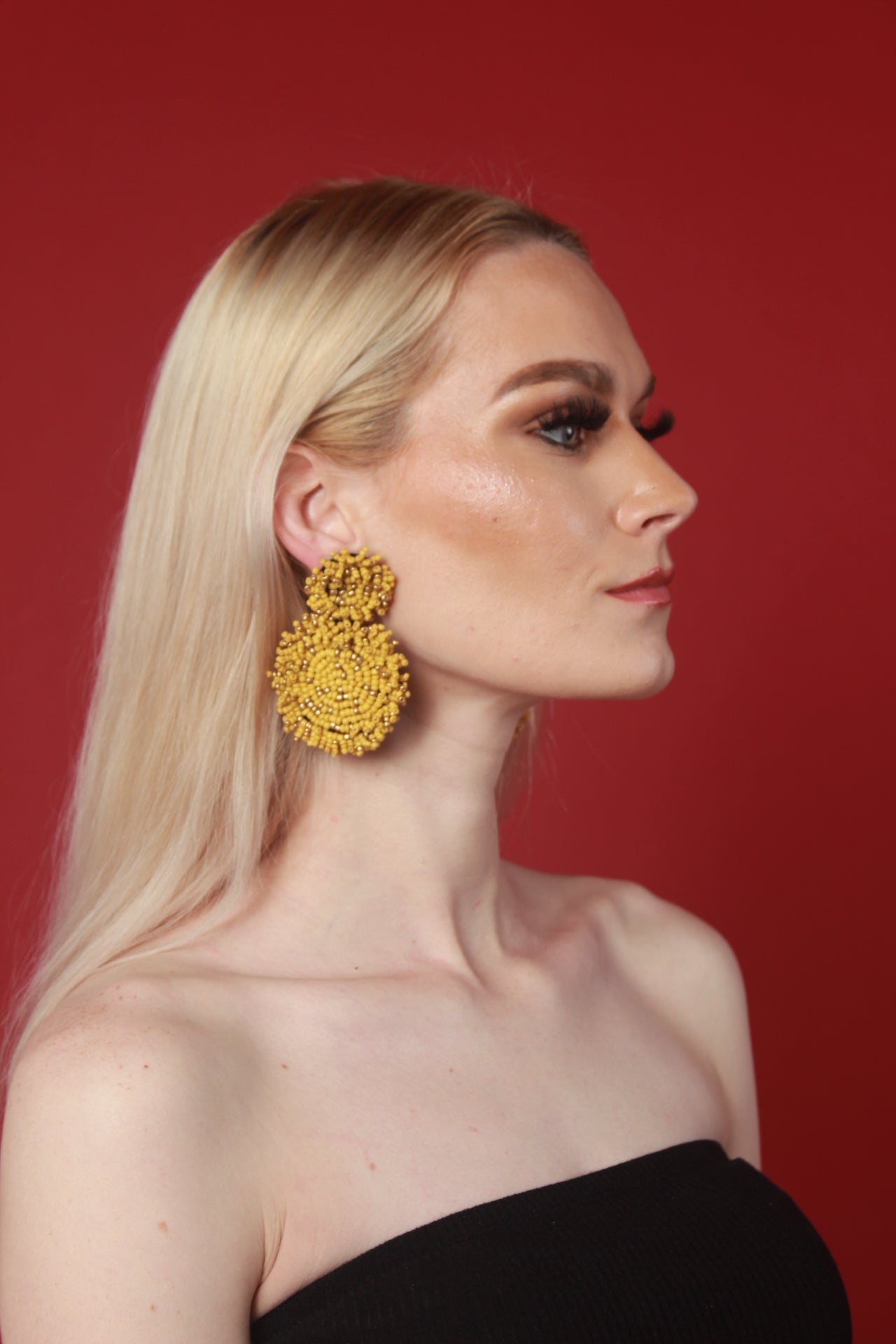 Lydia Beaded Disc Earring